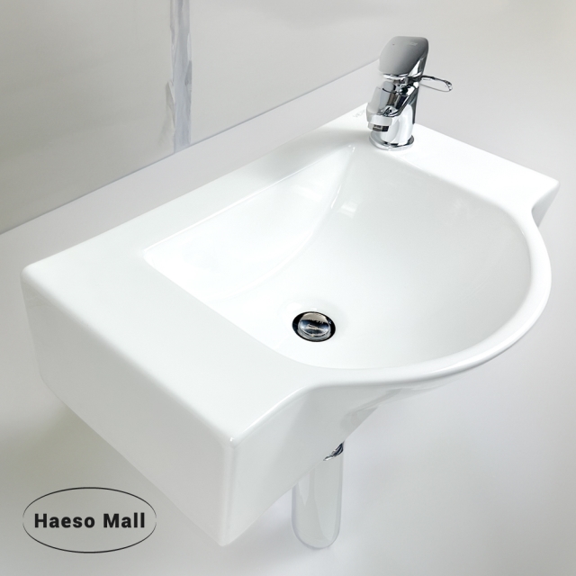 더베르디 사각 소형 벽걸이 세면대 가로형 미니 간이 세면기 산토리니R 540mm