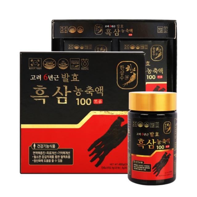 한삼수 고려6년근 발효흑삼농축액 100 240g x2병