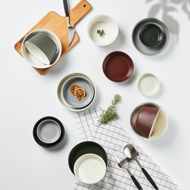 [로슬린] 모던그라프 2인 도자기그릇 홈세트 14P