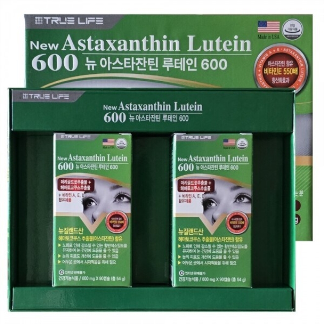 [미국직수입] NEW 아스타잔틴루테인 600 (눈 관련 건강기능식품) / 600mgx90캡슐x2(6개월분)
