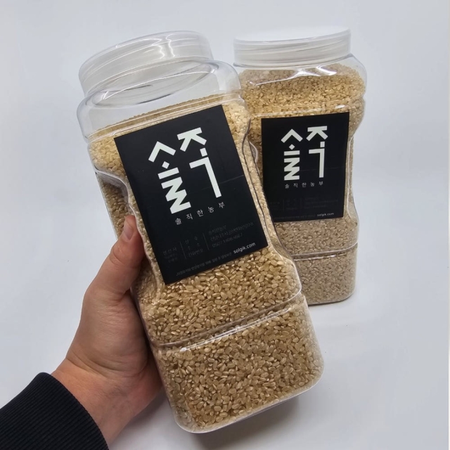 느림보현미 4kg 냉장고그립용기 2kgx2