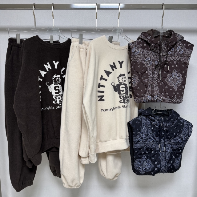 보온 후리스 셋업, 패딩 후드 워머(네이비 품절)