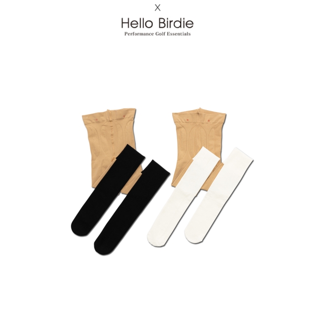 X HELLO BIRDIE 300D 기모 투톤스타킹 2매세트