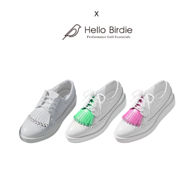 X HELLO BIRDIE TASSEL GOLF SHOES - WHITE