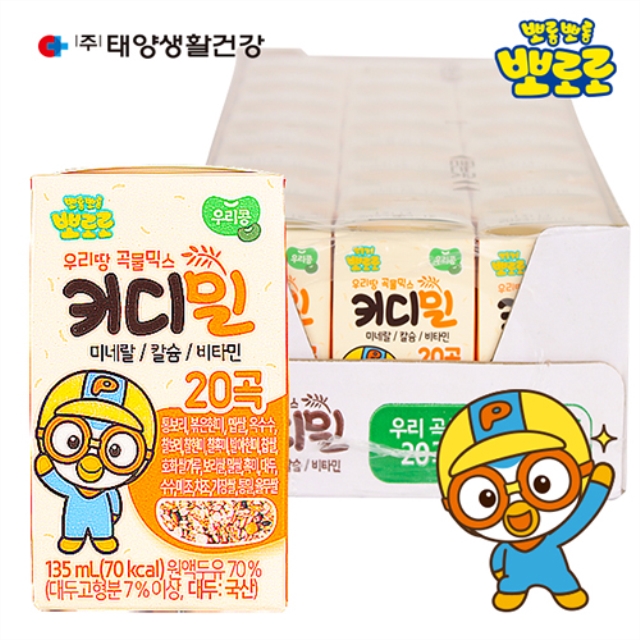 7월 뽀로로 키디밀 어린이 두유 135ml 24팩