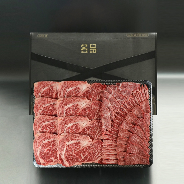 1++한우 1.2kg(채반세트) 꽃등심+갈비살+특수부위