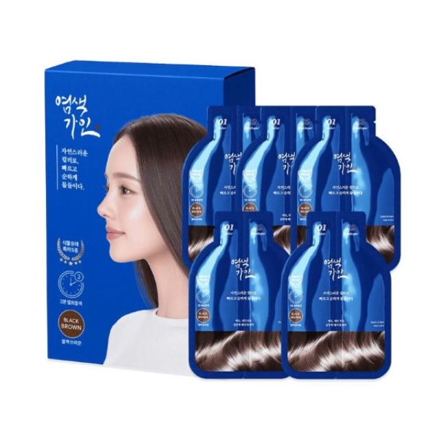 [염색가인] 초간편 염색약 5개월분(블랙브라운)