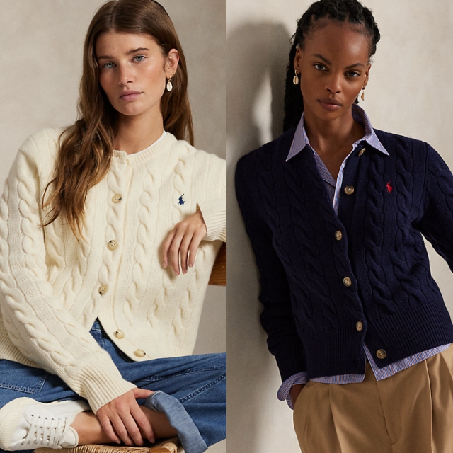 [뽀이맘] 폴로 케이블 니트 울 캐시미어 가디건