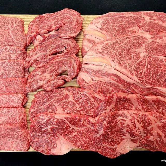 1++ 한우 모듬세트 600g 꽃등심200g 채끝살200g 새우/살치살200g
