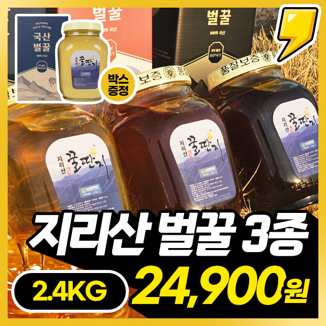 꿀단지 지리산 산청 사양 벌꿀 2.4KG (아카시아/잡화/밤나무)