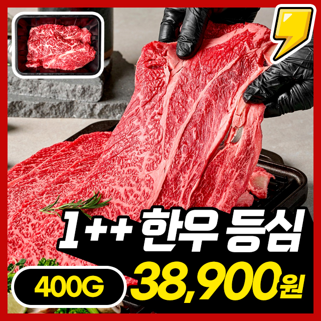 [1++한우] 부드러운 풍미가 일품! 1++등급 한우 등심 400G