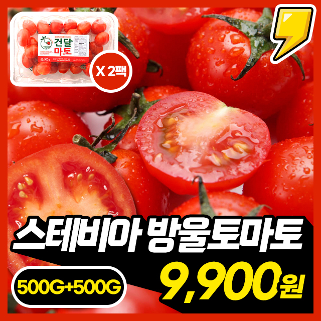 [스테비아방토] 두박스! 탱글한 식감 고당도 스테비아 방울 토마토 500g+500g