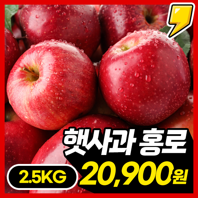 당도보장! 프리미엄 청송 햇사과 홍로 2.5KG 한박스