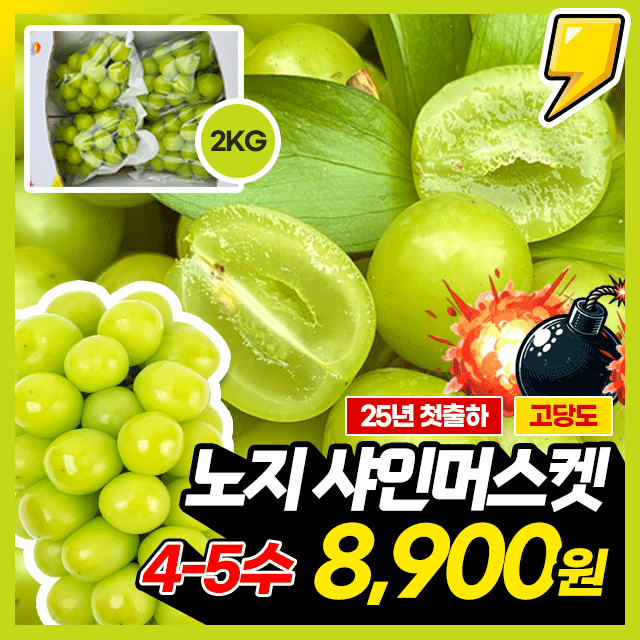 ★선착순100박스★ 25년 제철맞은 달콤한 노지 샤인머스켓 2KG 초특가