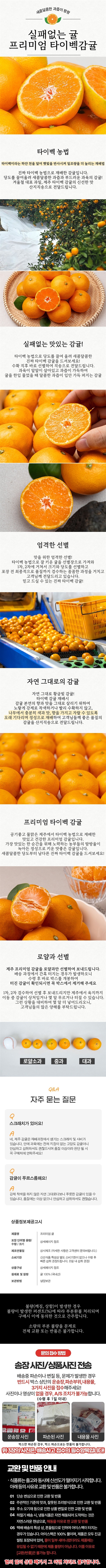 타이벡 감귤 상품 상세 안내